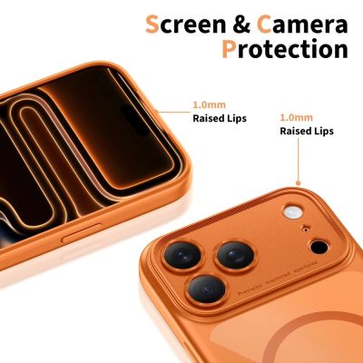 4. Etui Tech-Protect Magpeak Magsafe CC na iPhone 17 Pro Max - przezroczysto-pomarańczowe