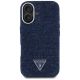 3. Etui Guess Denim Triangle Logo MagSafe na iPhone 16 - niebieskie