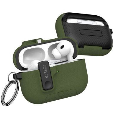 3. Etui Tech-Protect Slim Hook na AirPods Pro 3 - Zielone