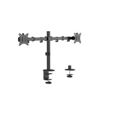 4. GEMBIRD BIURKOWE REGULOWANE RAMIĘ/UCHWYT NA 2 MONITORY 17-32, 100X100MM, DO 9KG