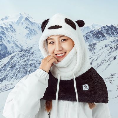 10. Kominiarka narciarska Qunature Panda dla dzieci/dorosłych rozmiar M - czarna/biała