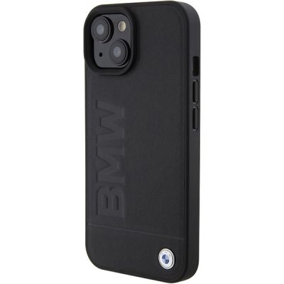 2. Etui BMW MagSafe Leather Hot Stamp na iPhone 15 Plus - czarne