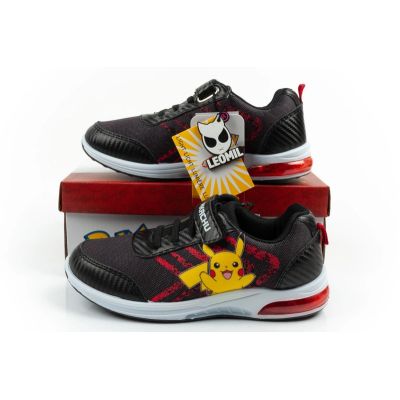 10. Leomil buty sportowe dziecięce sneakersy Pokemon lekkie na rzep LED czarne