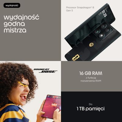 12. Motorola razr fold 20,6 cm (8.09") Dual SIM Android 16.0 5G USB Type-C 16 GB 512 GB 6000 mAh Czarny