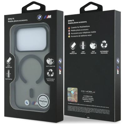 8. Etui BMW M IML Glossy Metal Logo & Trims MagSafe na iPhone 18 Pro Max / 17 Pro Max - czarne
