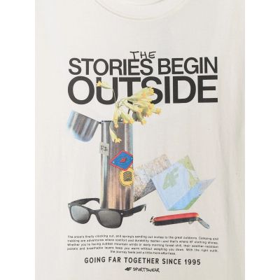 6. T-shirt regular z nadrukiem męski 4F 4FRSS26TTSHM3811-11S