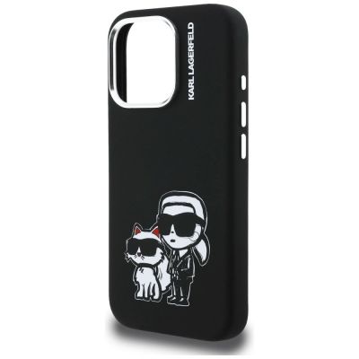 6. Etui Karl Lagerfeld Silicone Karl&Choupette Sketch MagSafe na iPhone 16 Pro - czarne