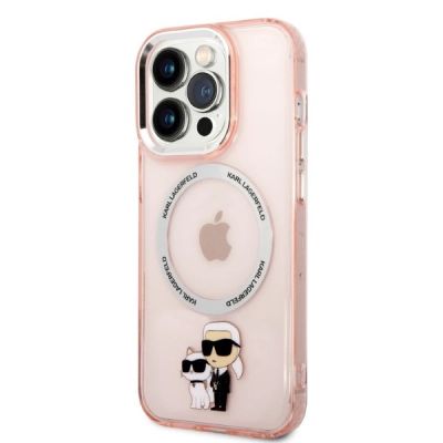 2. Etui Karl Lagerfeld Iconic Karl&Choupette MagSafe na iPhone 14 Pro Max - różowe