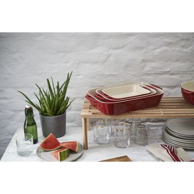 9. Zestaw 3 prostokątnych półmisków ceramicznych STAUB 40508-171-0 - czerwony