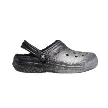 Klapki sandały Crocs Classic Glitter Lined Clog Srebrne - 205842-067