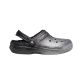 Klapki sandały Crocs Classic Glitter Lined Clog Srebrne - 205842-067