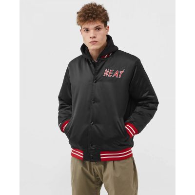 2. Kurtka Mitchell & Ness NBA Heavyweight Satin Jacket Miami Heat M OJBF3413-MHEYYPPPBLCK