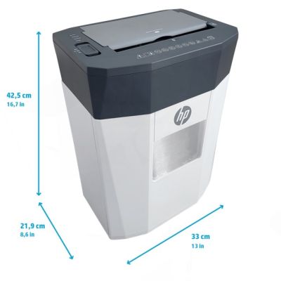 10. Niszczarka HP OneShred Auto 80CC HPN281780CCOF-05 rozdrabnianie krzyżowe 68dB 22cm Biała