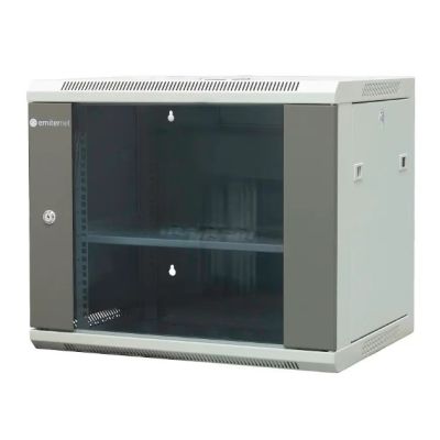 EmiterNet Szafa wiszaca niedzielona 19" 9U, drzwi blacha/szkło, 600×450×500mm szer./gł./wys.