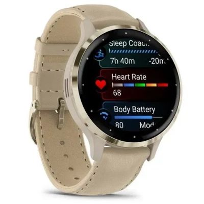 4. Garmin 010-02785-55 smartwatch / zegarek sportowy 3,05 cm (1.2") AMOLED 41 mm Cyfrowy 390 x 390 px Ekran dotykowy Złoto Wi-Fi GPS