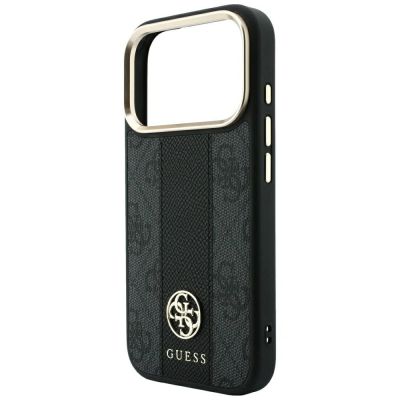 6. Etui Guess 4G with Stripe Round and Classic Logos MagSafe na iPhone 17 Pro / 18 Pro - czarne