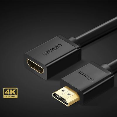 3. Kabel Ugreen HD107 10141 HDMI (męski) - HDMI (żeński) 4K 1m - czarny