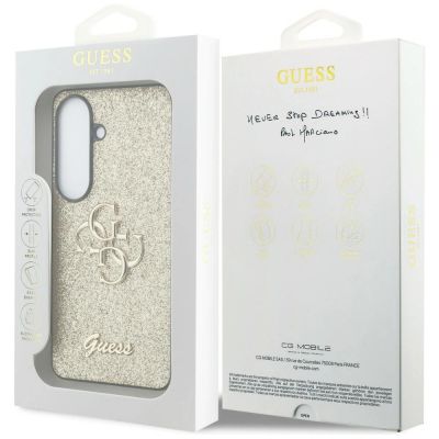 8. Etui Guess Fixed Glitter Big 4G Metal Logo do Samsung Galaxy S26 - złote