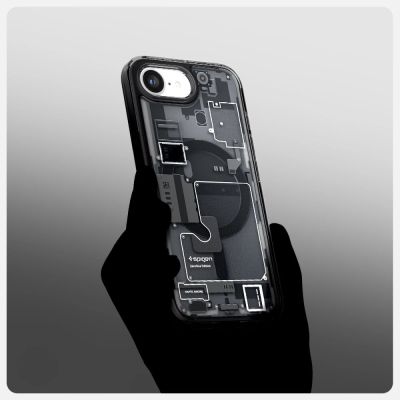 10. Etui Spigen Ultra Hybrid MagSafe na iPhone 16e / 17e Zero One - czarne