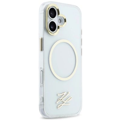 4. Etui Karl Lagerfeld IML KL Script Logo MagSafe na iPhone 17 - przezroczyste