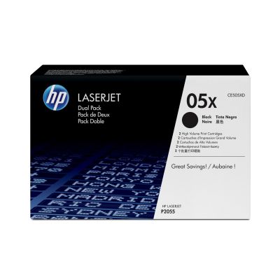 10. HP 05X zestaw 2 oryginalnych wkładów z czarnym tonerem LaserJet XL