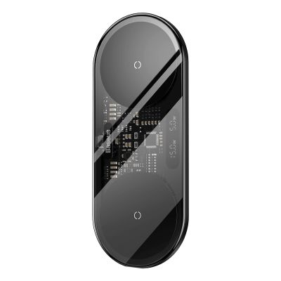6. Baseus Digital LED Display podwójna ładowarka bezprzewodowa z cyfrowym wyświetlaczem 20W czarny (WXSX010101)