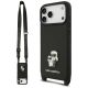 Etui Karl Lagerfeld Saffiano Karl&Choupette Metal Pin CBDY Strap na iPhone 18 Pro Max / 17 Pro Max - czarne