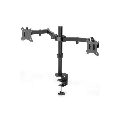 DIGITUS UCHWYT BIURKOWY PODWÓJNY Z ZACISKIEM 2XLCD MAX. 32" MAX. OBCIĄŻENIE 2X 8KG UCHYLNO-OBROTOWY CZARNY DA-90400