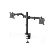 DIGITUS UCHWYT BIURKOWY PODWÓJNY Z ZACISKIEM 2XLCD MAX. 32" MAX. OBCIĄŻENIE 2X 8KG UCHYLNO-OBROTOWY CZARNY DA-90400