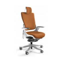 Fotel biurowy Wau 2 BL405 tkanina mandarin/biały