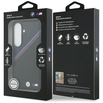 8. Etui BMW Tricolor Metal Logo MagSafe na Samsung Galaxy S26 - czarne