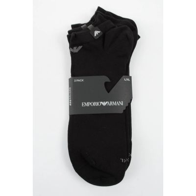 4. Emporio Armani skarpety stopki Calza bawełna czarne wygodne 3-Pack