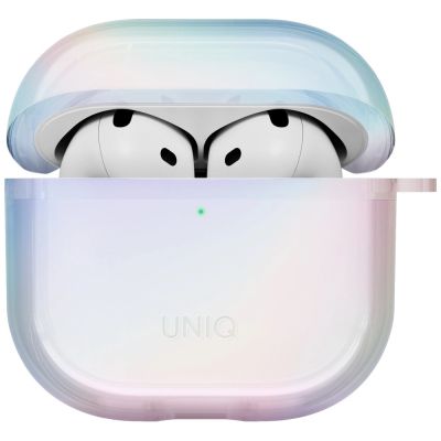 2. Etui UNIQ Iridescia na AirPods 4 Hang Case - holo biał