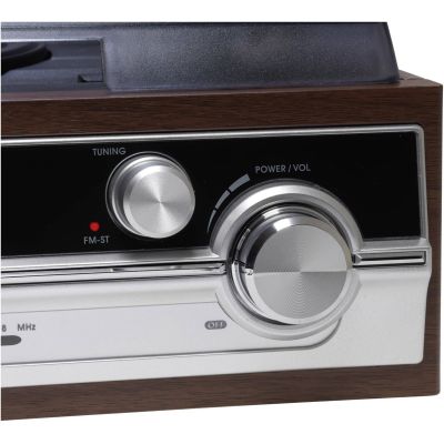 3. Gramofon retro Denver VPR-190MK2 z radiem i wbudowanymi głośnikami