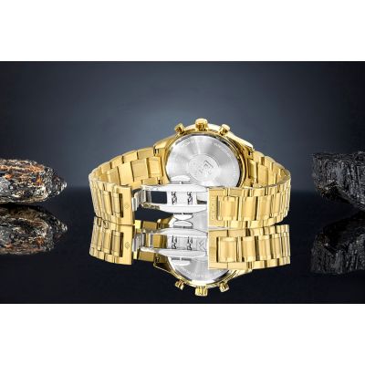 6. Zegarek Męski Giewont Chronograph Sapphire Złoto Czarny GW6310-B4