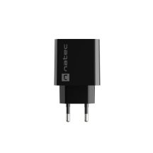 NATEC ŁADOWARKA SIECIOWA RIBERA USB-A + USB-C 20W POWER DELIVERY CZARNA NUC-2062