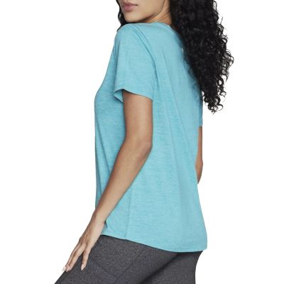 3. Skechers Go Dri Swift Tee TS104-WAQ Niebieskie XS