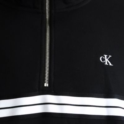 3. Bluza dresowa Calvin Klein Zip Fleece Hoodie Logo Tape Black - LZ04RE285G-UB1