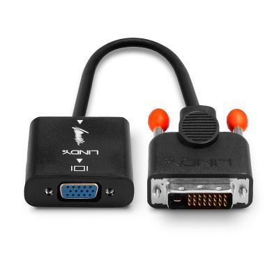 5. Lindy 38189 adapter kablowy 0,1 m DVI-D VGA (D-Sub) Czarny