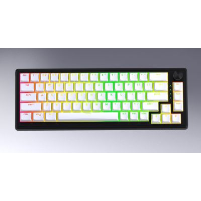 14. HATOR Skyfall Wireless 100 klawiatura Gaming USB + RF Wireless + Bluetooth QWERTY US English Czarny, Biały