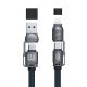 3. Kabel Dudao L20Max 65W 4w1 ze smyczą USB-C do USB-C z adapterami Lightning i USB-A - niebieski