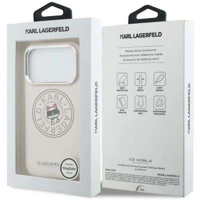 8. Etui Karl Lagerfeld Point & Choupette Sketch MagSafe na iPhone 17 Pro - różowe
