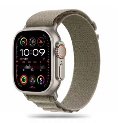 7. Pasek Tech-Protect Nylon Pro na Apple Watch 4 / 5 / 6 / 7 / 8 / 9 / SE / Ultra 1 / 2 (42/44/45/49 mm) - tytanowo-oliwkowy