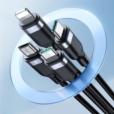 6. Kabel Joyroom Multi-Use Series S-A18 4w1 USB-A - USB-C / USB-C / Lightning / micro USB 1.2m - czarny