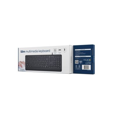 5. GEMBIRD PRZEWODOWA KLAWIATURA MULTIMEDIALNA SLIM 5 KLAWISZY HOTKEYS, RU LAYOUT, CZARNA