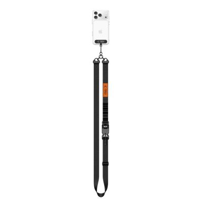 3. Smycz Tech-Protect C9S Rope Crossbody do telefonu - czarno-pomarańczowa
