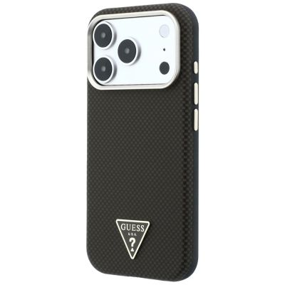 2. Etui Guess Kevlar Triangle Logo MagSafe na iPhone 17 Pro / 18 Pro - brązowe
