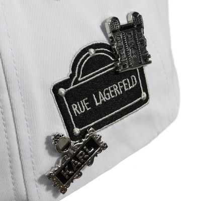 6. Czapka z daszkiem Karl Lagerfeld Paris Strapback Biała - L5WH7947-wht