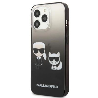 2. Etui Karl Lagerfeld Gradient Ikonik Karl&Choupette na iPhone 13 Pro / iPhone 13 - czarne