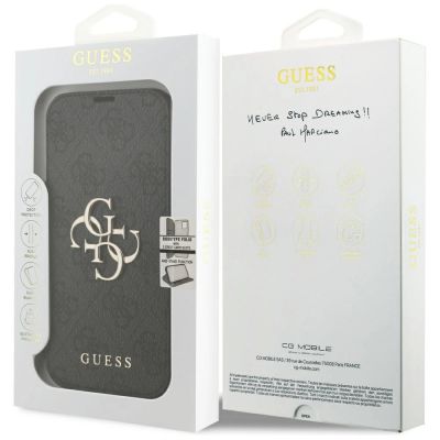 7. Etui Guess Book 4G Metal Logo na iPhone 18 Pro / 17 Pro - czarne